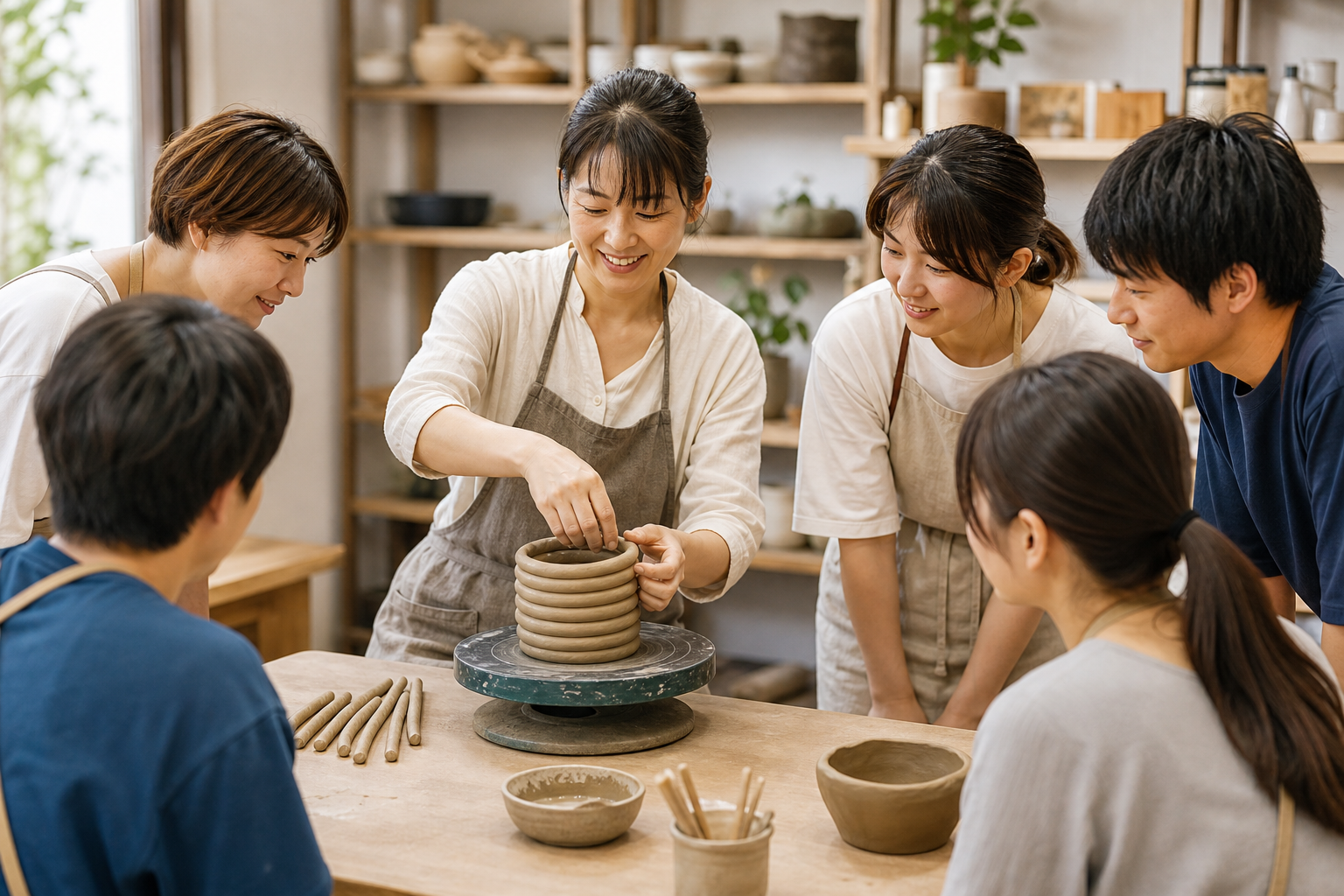 講師が制作をサポートしている様子